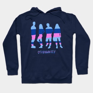 Community. Silhouettes of young people, women and men Hoodie